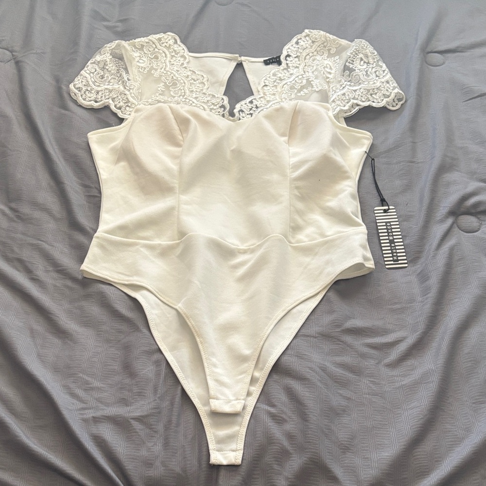 Elegant White Lace Bodysuit